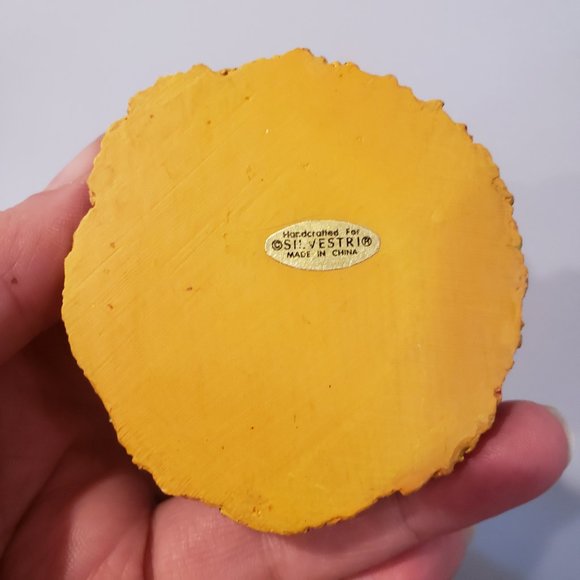 Vintage Silvestri Grey Cat Christmas Ornament Ottoman Pouf Resin 3" Tall - Read - Picture 8 of 11